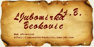 LJubomirka Beoković vizit kartica